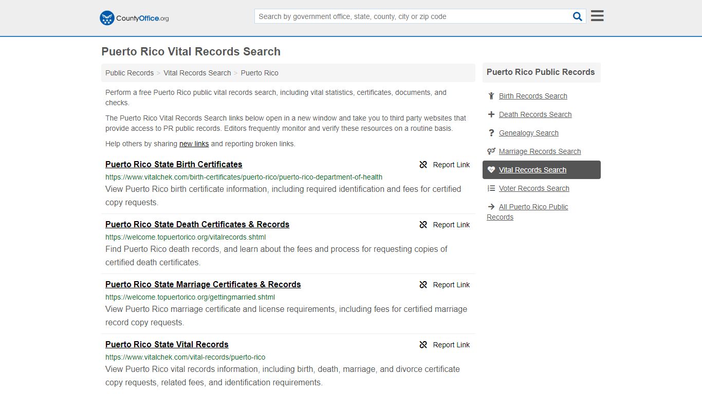 Vital Records Search - Puerto Rico (Birth, Death, Marriage & Divorce ...